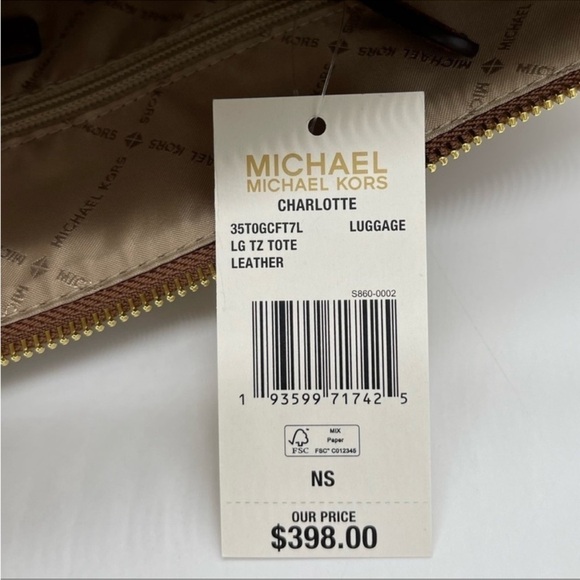 Michael Kors Large Charlotte Tote Bag Luggage - Picture 8 of 8